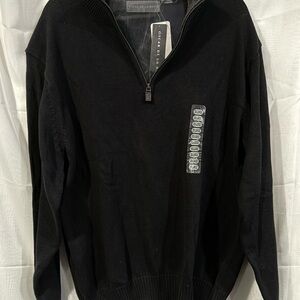 Oscar de la Renta Black Zip-Up Sweater